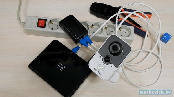Использую POE инжектор для питания IP камеры