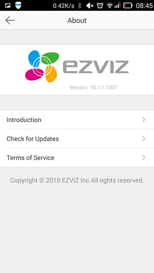 Ezviz - версия 2.1.1.1207