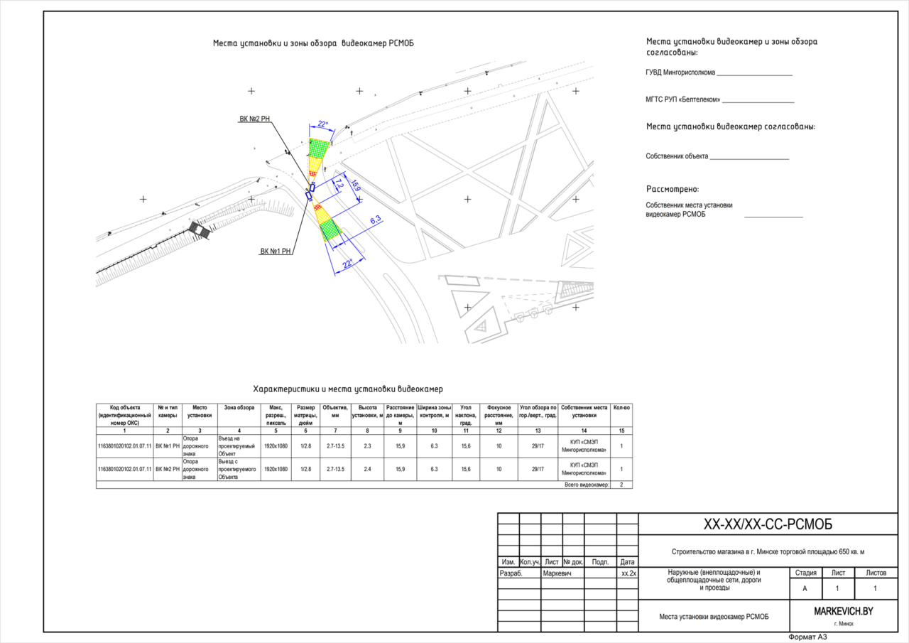 Лист согласования видеокамер РСМОБ